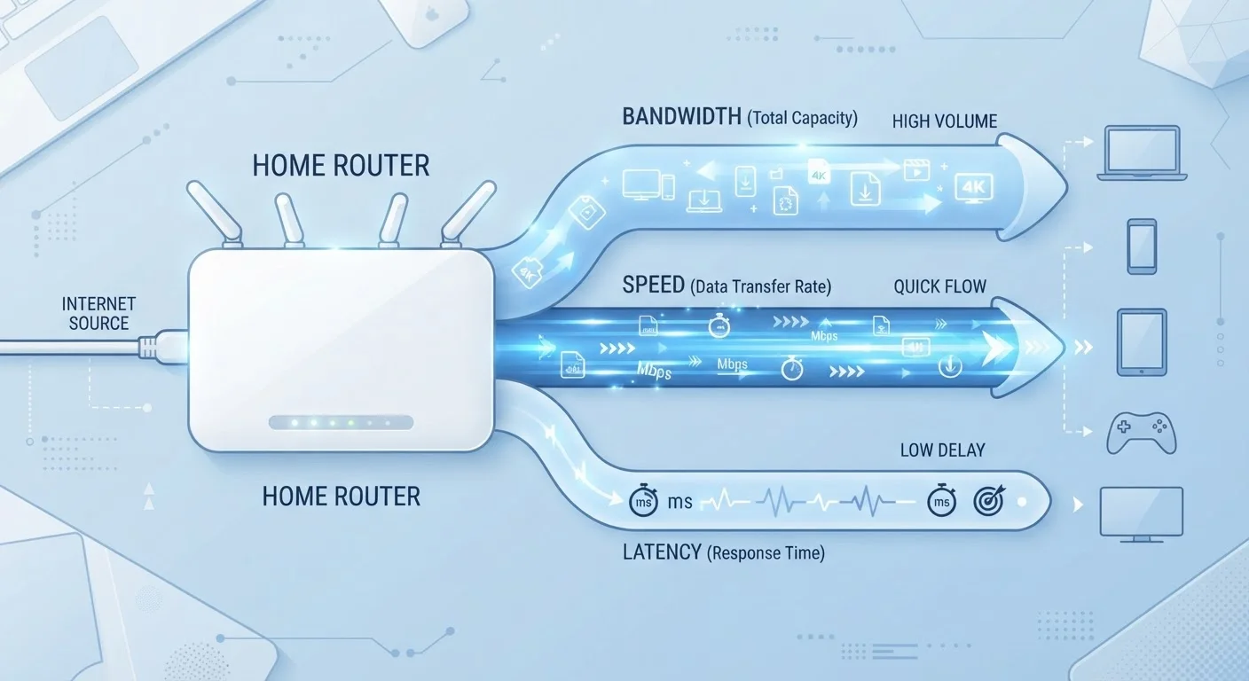 How Bandwidth, Speed, and Latency Actually Differ — and Why It Matters for Streaming and Gaming