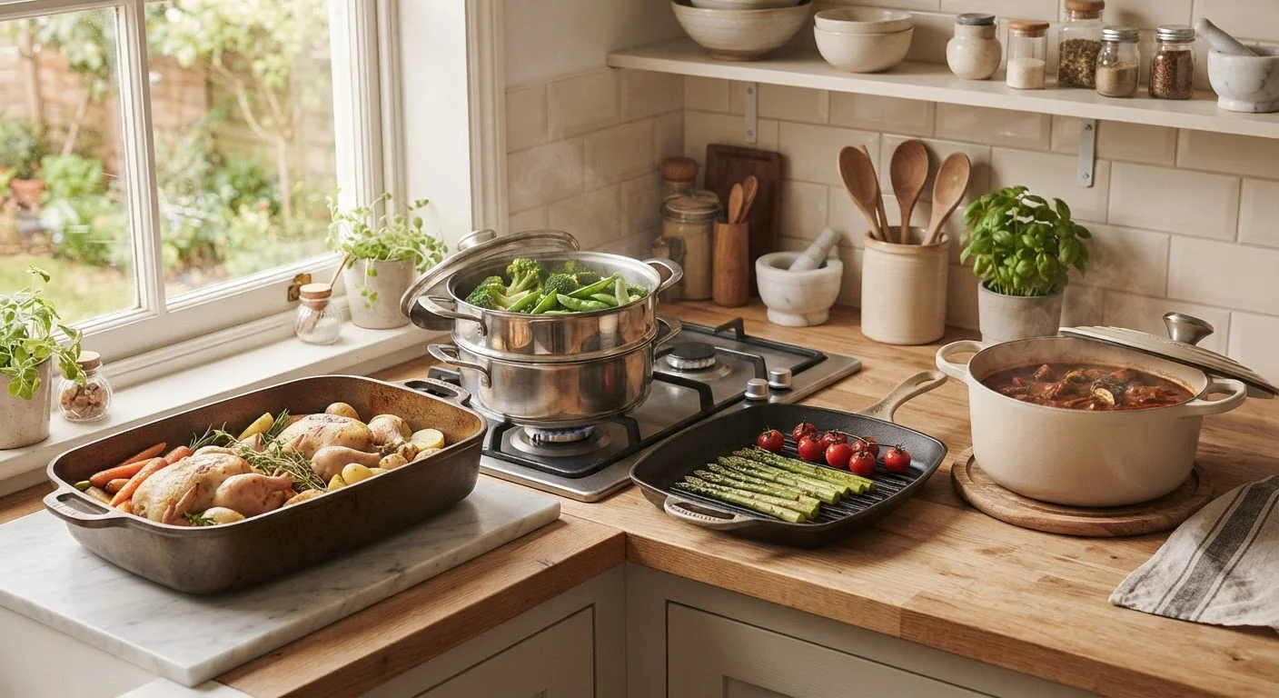 The Foundational Cooking Methods — A Plain-Language Reference